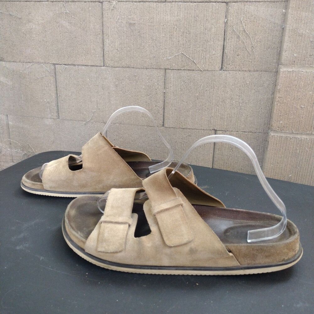 Vince Sandals Men’s Size 12 / 46 Double Strap Slides Comfort Casual Brown Tan